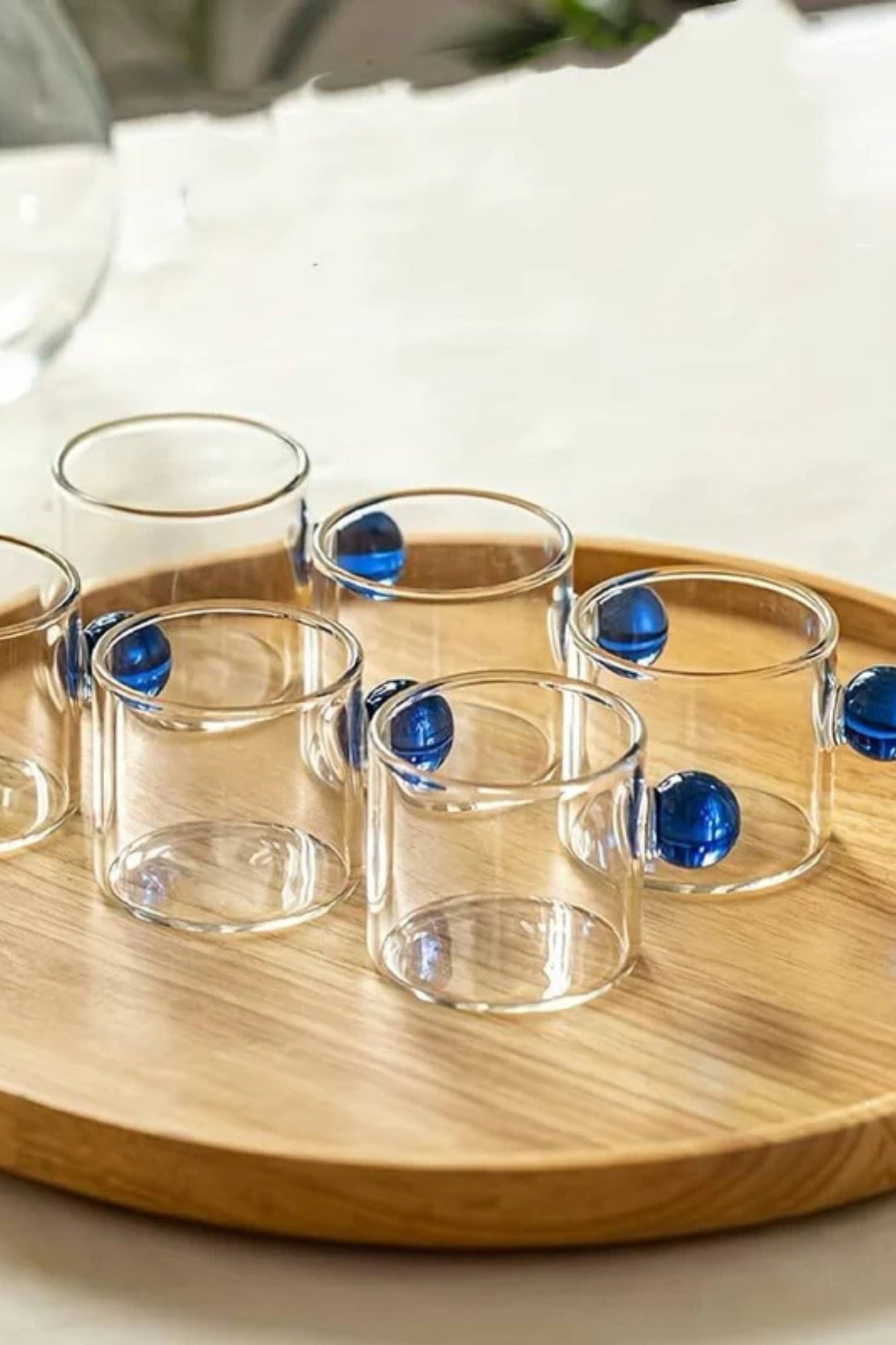 Jogo de Xícaras Cristal com Pegador Colorido
