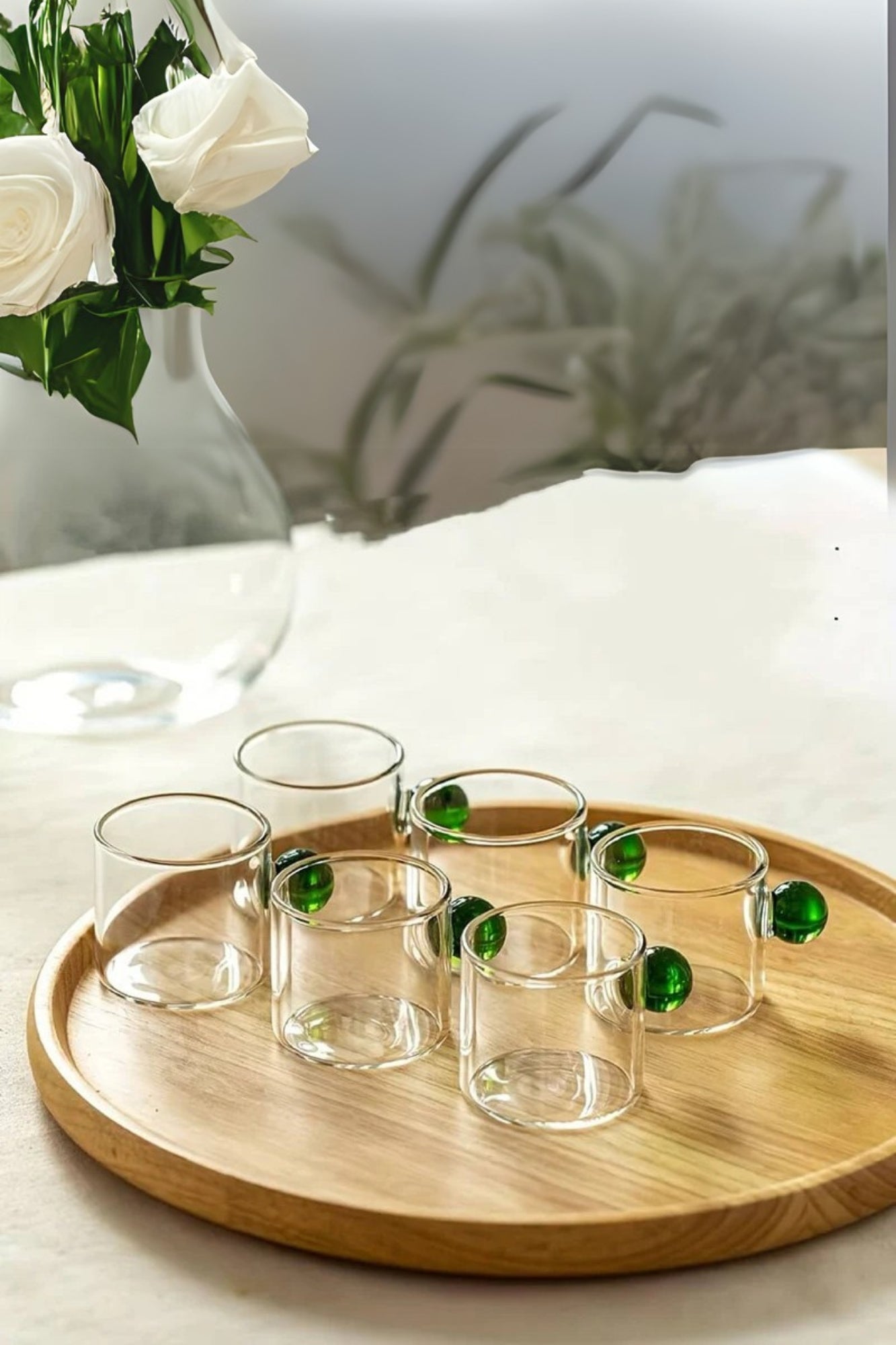 Jogo de Xícaras Cristal com Pegador Colorido