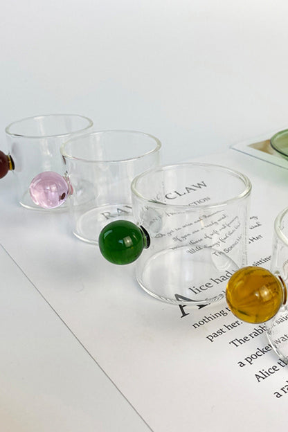 Jogo de Xícaras Cristal com Pegador Colorido