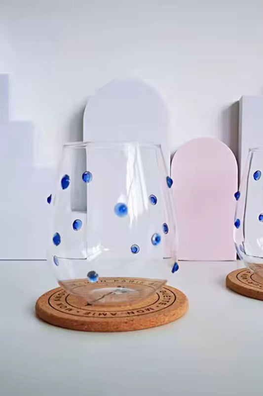 Copo de Vidro com Design Irregular Bolas