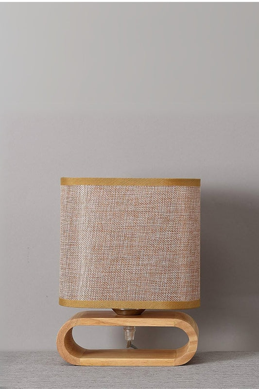Luminária de Mesa com base de Madeira