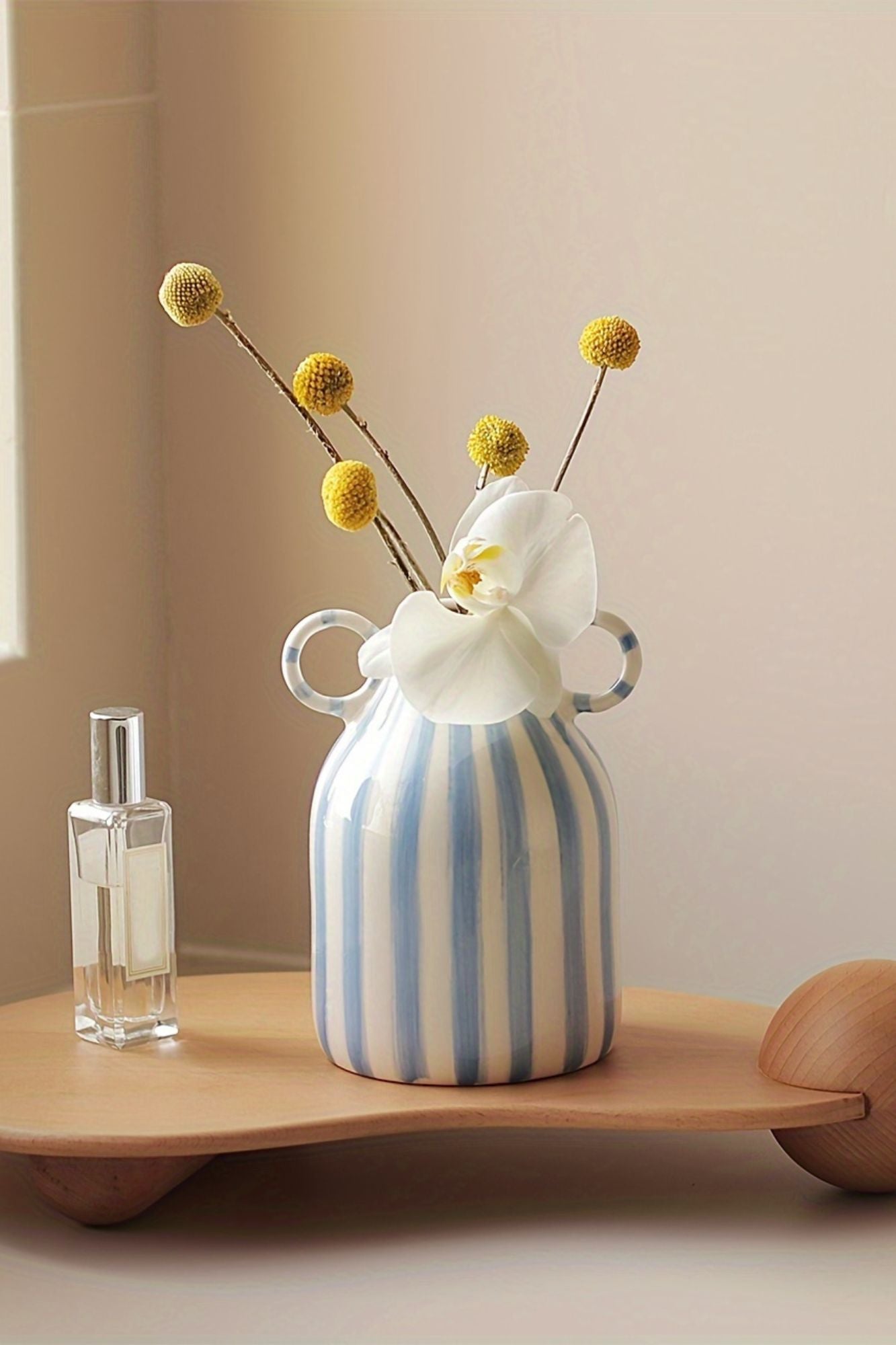 Vaso Decorativo Azul Listrado