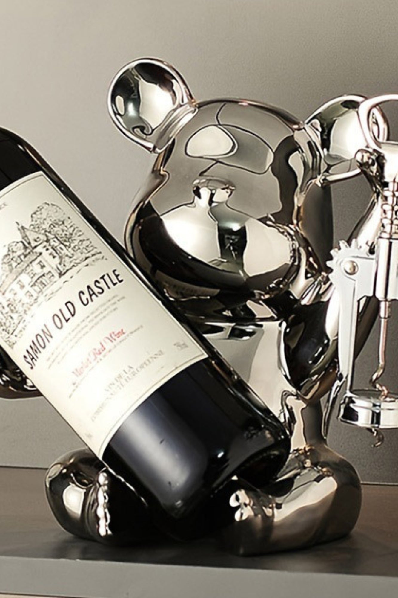 Suporte de Vinho com Abridor de Garrafa
