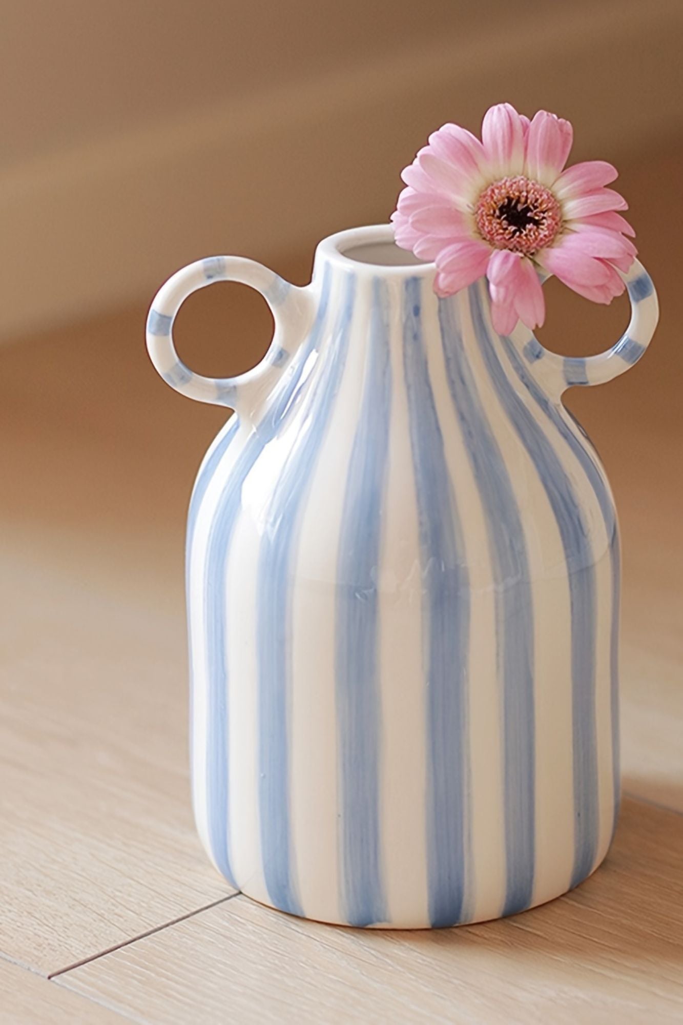 Vaso Decorativo Azul Listrado