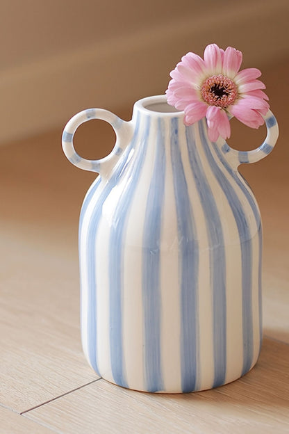 Vaso Decorativo Azul Listrado