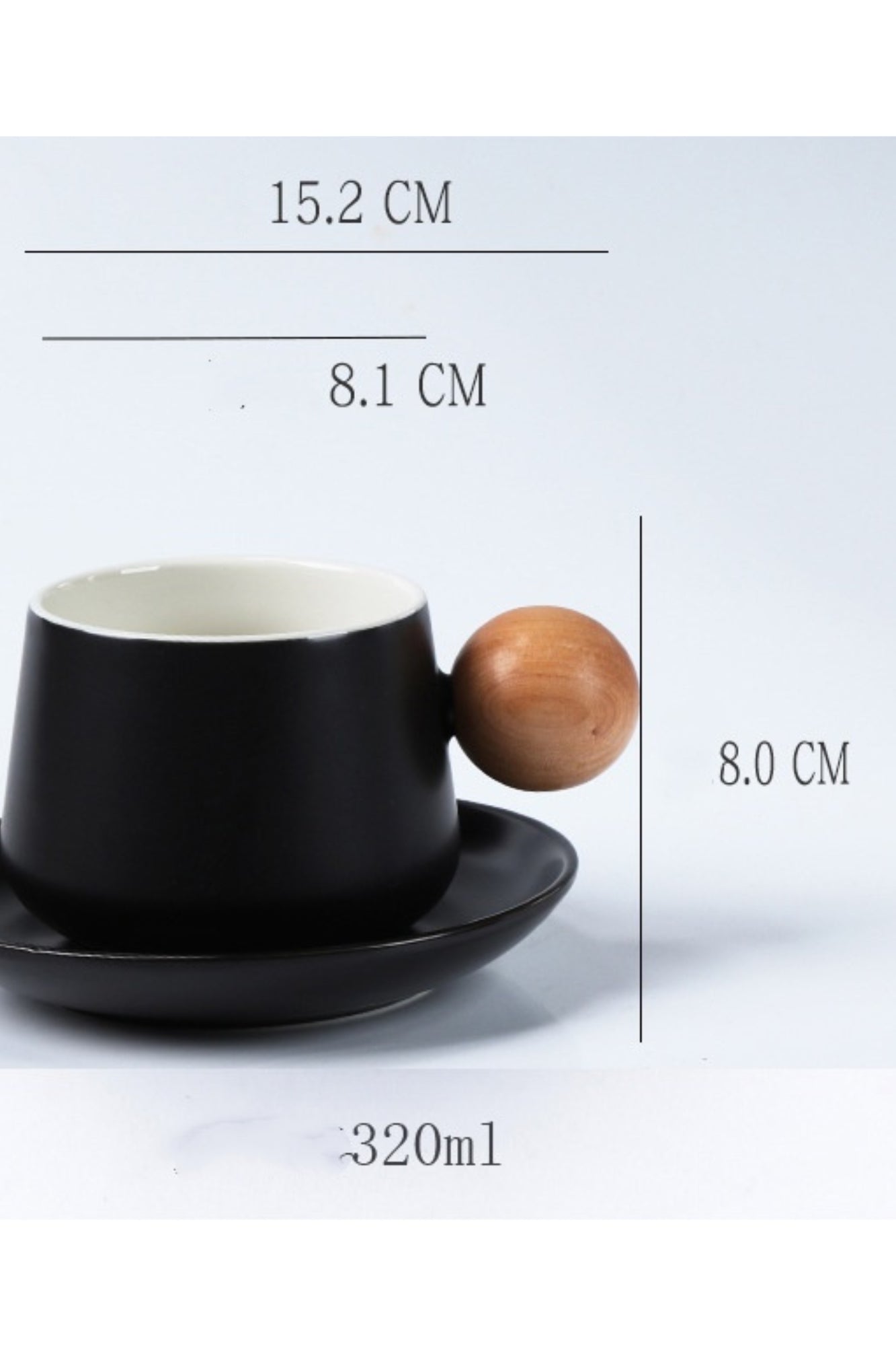 Xícara com Pegador em Madeira