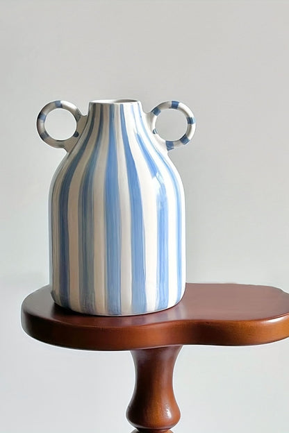 Vaso Decorativo Azul Listrado
