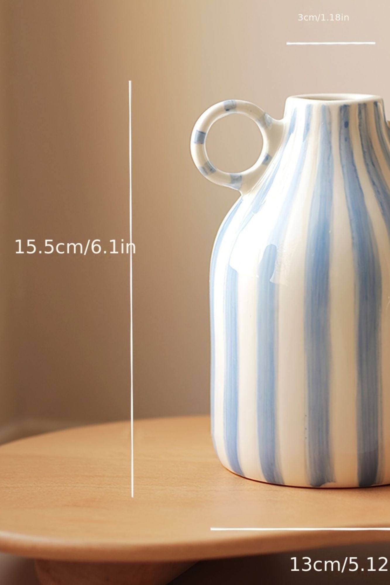 Vaso Decorativo Azul Listrado