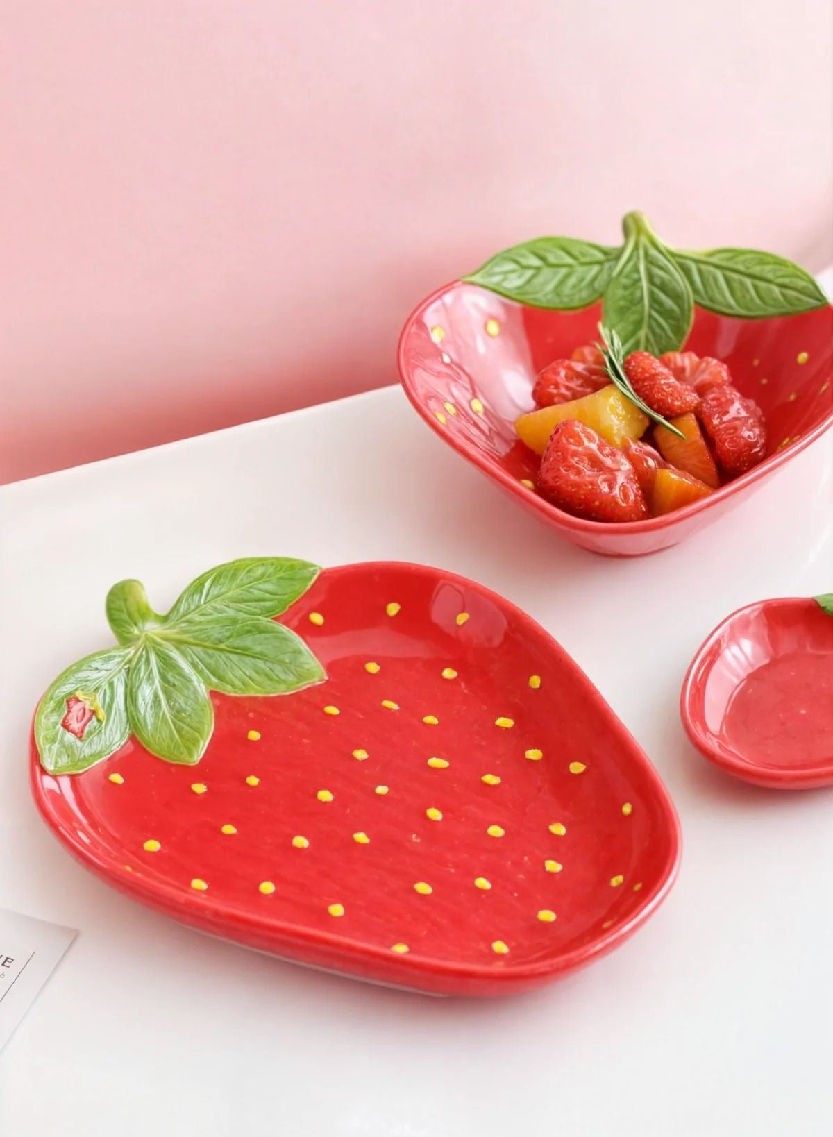 Conjunto Pintado a Mão Modelo Morango